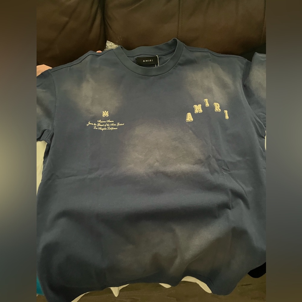 Amiri navy and cream t-shirt